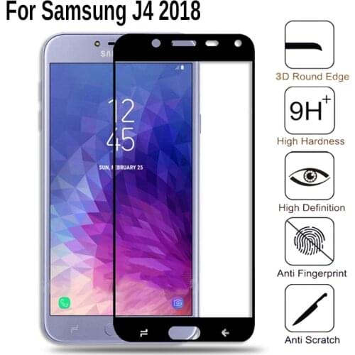 Tempered Glass for Samsung Galaxy J4 2018 Full Cover Screen Protector on Samsun Gelaksi J4 2018 Protective Glas Film 2.5D