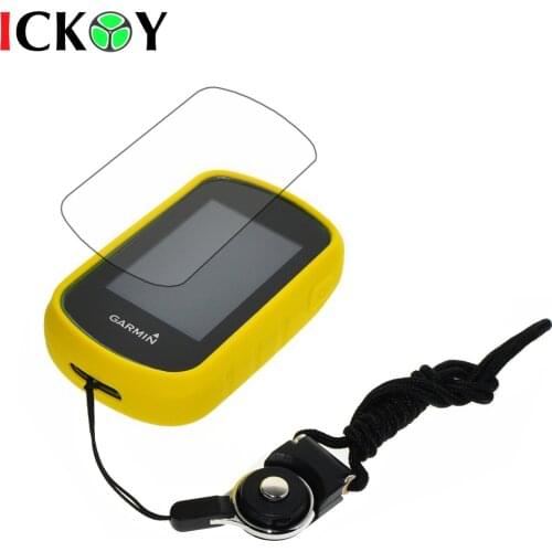 Protect Yellow Case + Black Detachable Ring Neck Strap+Screen Protector for Hiking Handheld GPS Garmin eTrex Touch 25 35 35T