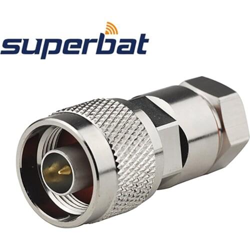 Superbat 10pcs N Clamp Plug for Corrugated Copper 1/4 Cable 50 Ohm