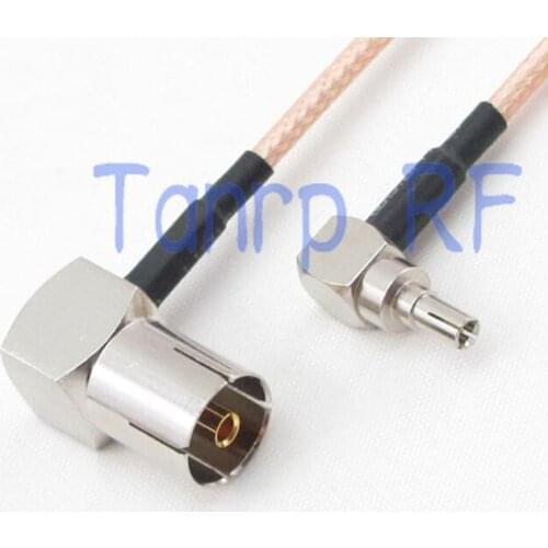 12in TV female jack to CRC9 male both 2 right angle RF adapter connector 30CM Pigtail coaxial jumper extension cord cable RG316