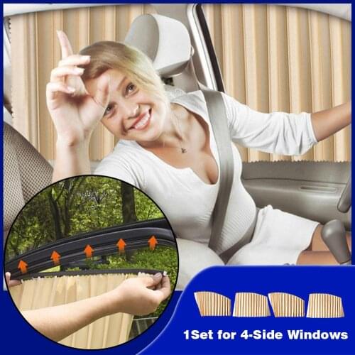 Car Curtains With Sun Protection UV Windshield Universal Full Car 4PCS Car Louver Folding Curtain Car Sun Shades Keep Cool