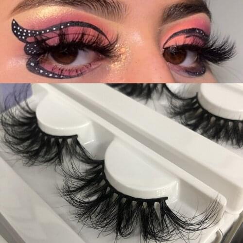 Buzzme 3D Real Mink Fluffy Lashes 25mm Length Eyelashes Dramatic Volume Only With Tray Makeup Eye Lash