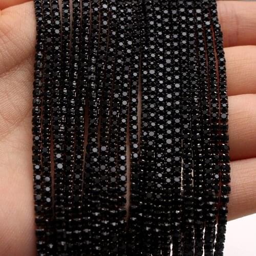 10Yard Bling Black Jet Color DIY Dense Black Base Claw Crystal Rhinestones Chain For Wedding Clothing Art Decoration