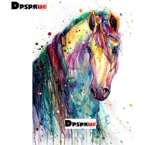 Dpsprue Full Square/Round Diamond Painting Cross Stitch Diamond 3D Embroidery DIY 5D Moasic Animal Horse Christmas Gift