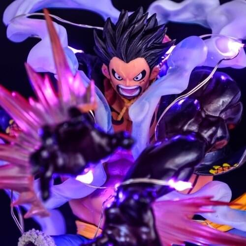 Anime One Piece Gear Fourth Monkey D Luffy PVC Action Figure WIth Led Light DIY 18cm