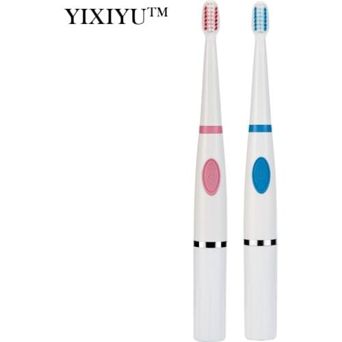 YIXIYU electric vibration massage toothbrush 3pcs replaceable brush head battery powered dental care portable travel set