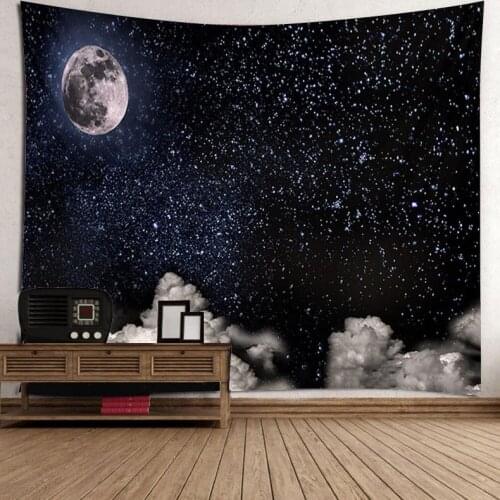 Hawkalice Wall Tapestry Hanging Moon Stars SpaceTapestry Starry Sky Hippie Tapestries for Bedroom Living Room Decoration 59×78In