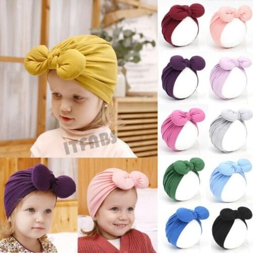 Newborn Headband Hat Cotton baby Infant Turban Knot Headband Head Wrap For Girls 16 Colours
