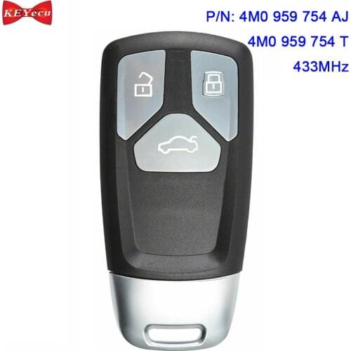 KEYECU for Audi A4 A5 Q7 SQ5 Q5 Q7 TT 2017 18 2019 Smart Remote Key Fob 4M0959754T 4M095975AJ 4M0 959 754T 4M0 959 754AJ 433MHz