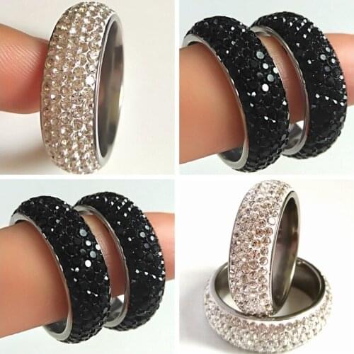 30pcs Ring Crystal Wedding Jewelry Zircon ARC 5 Rows Designs Rings Engagement Women Trendy White Luxury