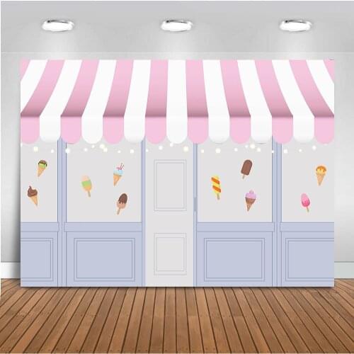 Candy Bar Ice Cream Backdrop for Photography Store Newborn Children Birthday Ice Theme Party Decoration Supplies Baby Background