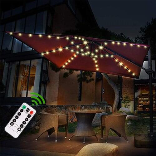 Upgraded Patio Umbrella Light Garden Parasol Lamp IP67 Waterproof LED String Light Flexible Decor Ogrodowy Lighting Outdoor Lamp