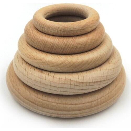 10pcs Germany beech Ring baby safe baby toys 10pcs teething toddler jewelry 5 sizes mix sample packing EA366