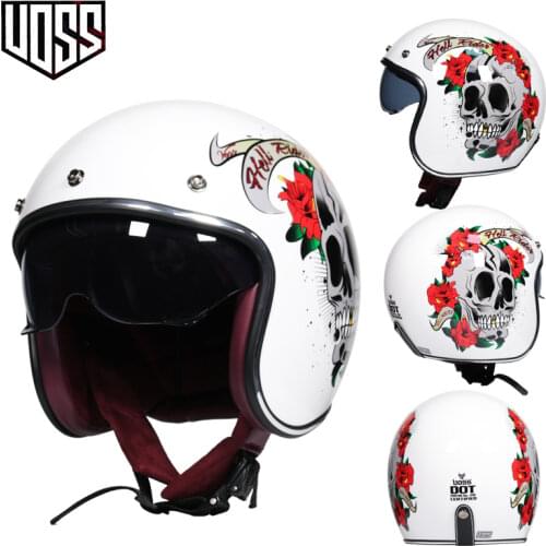 Retro motorcycle helmet 3/4 open half helmet unisex capacete vintage ABS material VOSS-060
