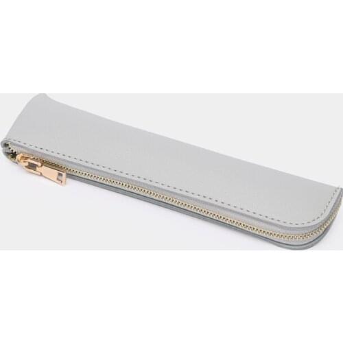 New fresh zipper leather mini pencil case creative simple male and female student pencil case