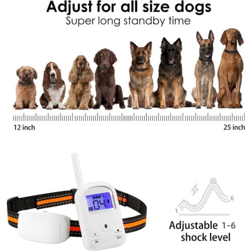 Dog Training Collar Rechargeable Electric Stop Barking Device LCD Display Shock Vibration Trainer Pet Dog Remote Control