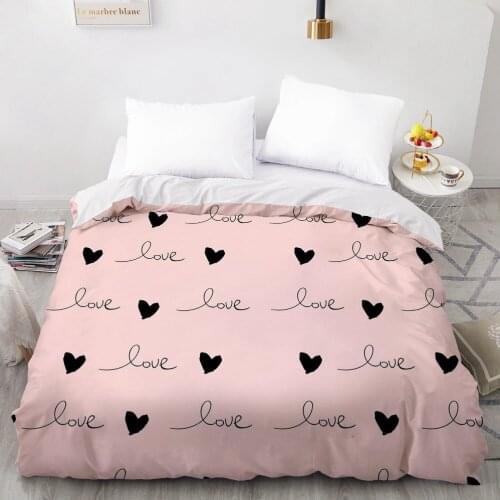 3D Printed Pink Small Love And Heart Duvet Cover 240x220 King Size Printing NO Pillowcases And NO Sheets Home Textiles Comforter