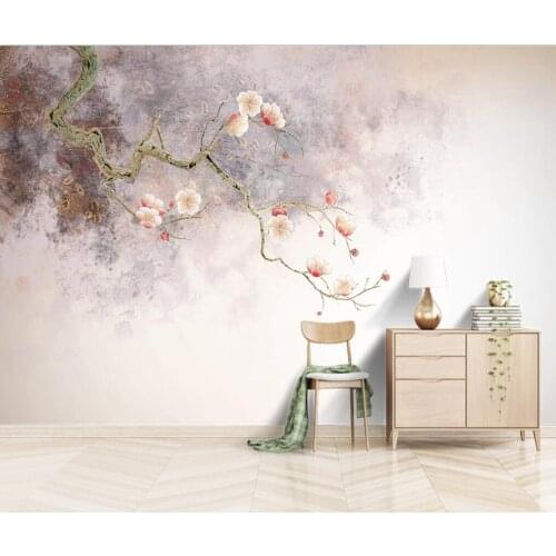 Beibehang Custom Photo Wallpaper Stereo 3d Vintage plum TV wallpapers for living room backdrop wall paper papel de parede 3d