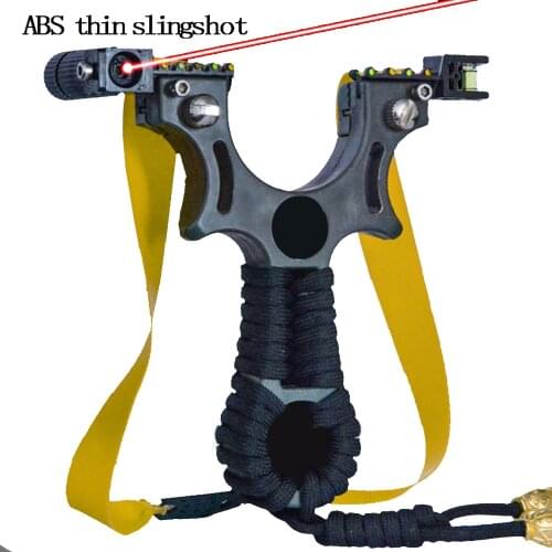 ABS Sight Stainless Steel Slingshot High Precision Flat Leather Catapult Outdoor Hunting Accessories Professional Bow Shooting