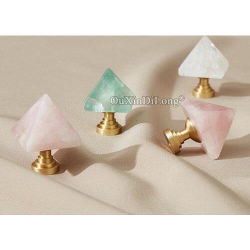 Top Luxury 10PCS Brass + Crystal European Cabinet Door Handles Cupboard Wardrobe Drawer Kitchen Wine Cabinet Pulls Handles&Knobs