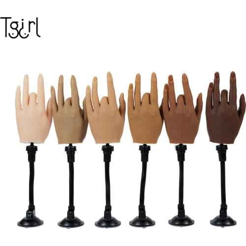 Practice Hand Model Adult Mannequin With Suction Cup and Flexible Finger Adjustment Display Model Moveable Nails