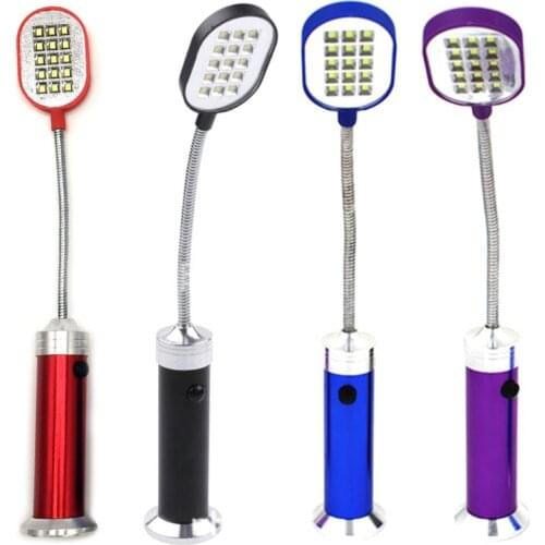 15 COB Book Light Bed Reading Lights Flexible Adjustable Long Arm Magnetic Base Hands Free Working Lamp Tent Flashlight