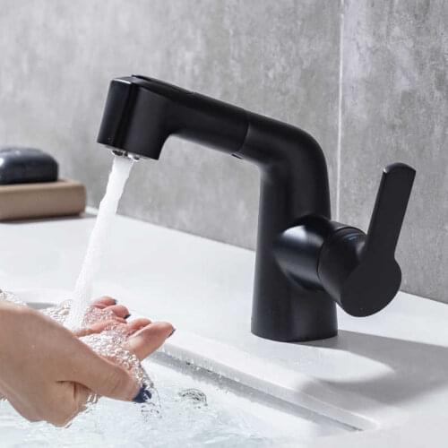 Pull out faucet from the sink rinser spray gargle brush mixer basin water wash cold and hot faucets