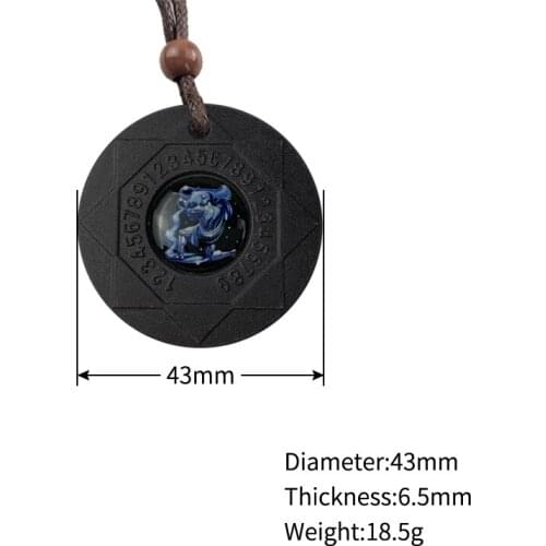 Zodiac Aquarius Quantum Pendant Necklace- Scalar Lava Stone Necklace Charm Jewelry