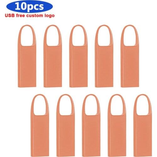 10pcs Free Logo USB Flash Drive Metal Pendrive 8GB 16GB 32GB 64GB Memory Stick USB 2.0 USB Stick USB Flash Waterproof Pen Drive