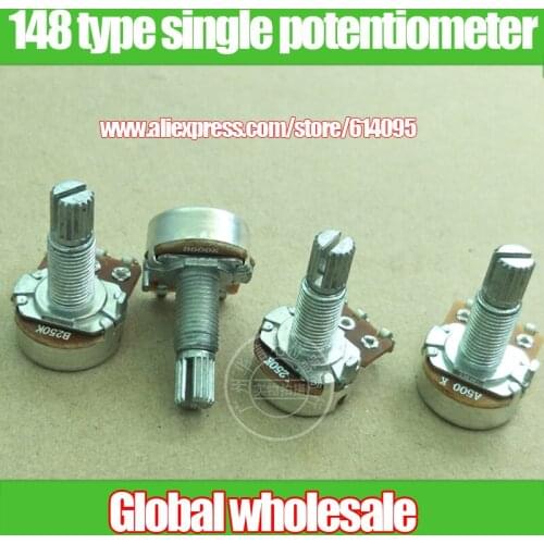 3pcs guitar bass instrument 148 type single potentiometer A500K A250K / handle with thread length 20MM knurled shaft