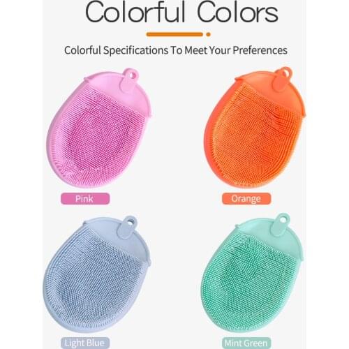 XYj 4pcs Magic Silicone Dishwashing Scrubber Dish Washing Sponge Rubber Scrub Gloves Kitchen Cleaning Tool Pet Car Home