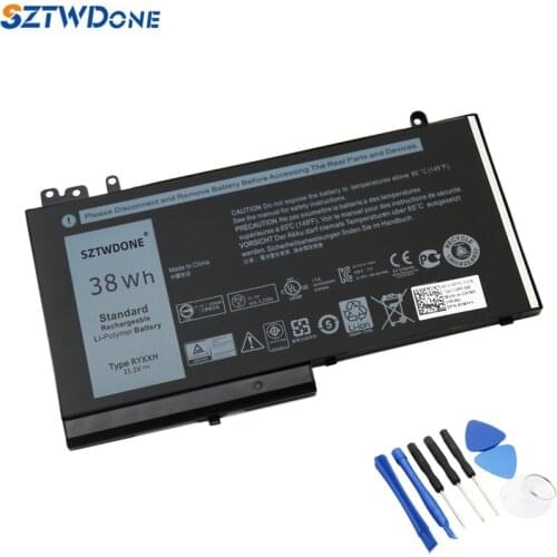 SZTWDONE RYXXH New Laptop battery For DELL Latitude 12 5000 E5250 E5450 E5550 Latitude 11 3150 3160 3550 9P4D2 11.1V 38WH