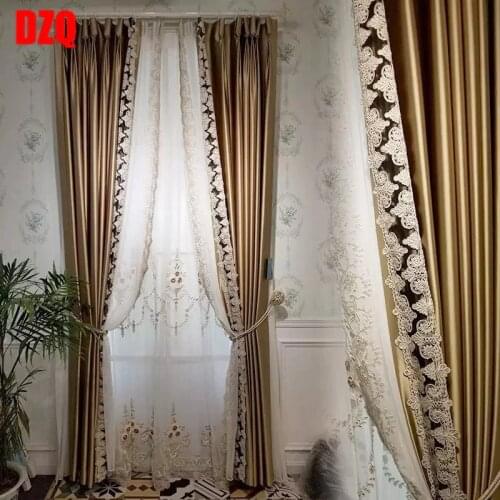American Luxury Atmosphere French Style Curtain for Living Room Bedroom Neo-classical Velvet European Style Curtains