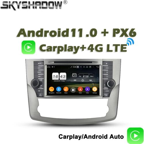 720P Wireless Carplay PX6 Car DVD Player Android 10.0 4G+64G Wifi RDS RADIO GPS Bluetooth camera For Toyota Avalon 2011 - 2013