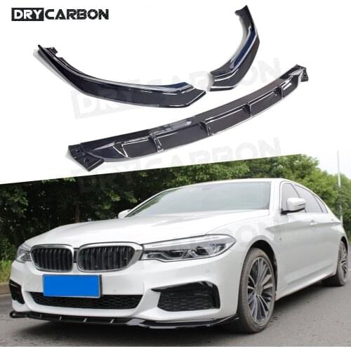 ABS 3Pcs / Set Car Front Bumper Lip Splitters for BMW 5 Series G30 G31 G38 540i M Sport 2017-2019 Body Kit Spoiler Car Styling