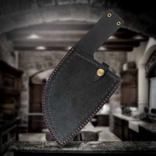 7 inch Butcher Knife Leather Kitchen Chef Chopping Cutting Knife Guard Cleaver Protector Durable Home Outdoor Storage Case Cover