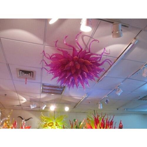 Murano Flower Design Purple Glass Ceiling Light Home Hotel Decoration Style Hand Blown Glass LED Ceiling Light
