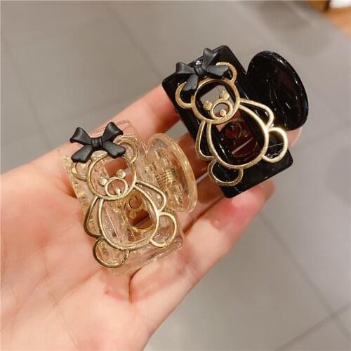 Cartoon Bear Child Hair Claws Hairpins For Girls Handmade Korean Metal Bear Mini Animals Hair Crabs Hair Clips Pins Wholesale