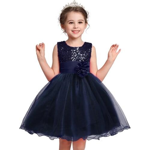 Kids Tutu Birthday Princess Party Dress for Girls Solid color Lace Children Bridesmaid Elegant Dress for Girl infant Clothes