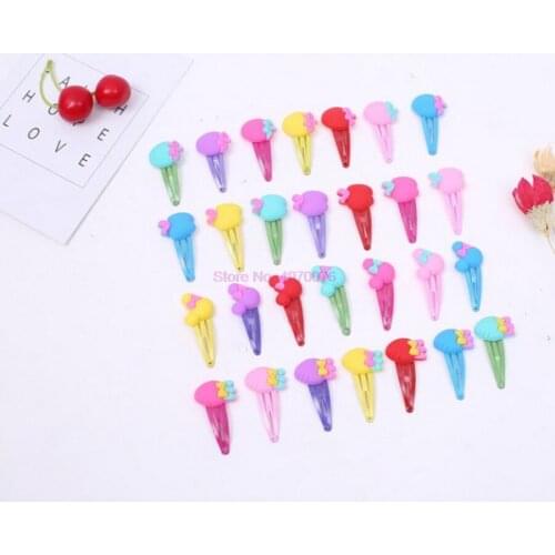 DHL 2000PCS Children Silicone Hair Clips Cute Fruit Flowers Safety Barrettes BB Clip