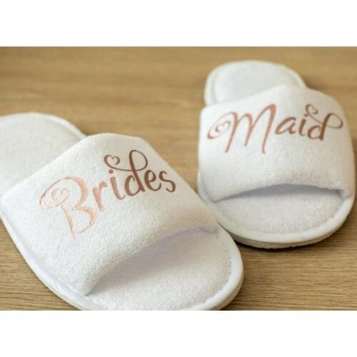 Personalised maid of honor Open Toes slippers bride Wedding Slippers,Bridesmaid Gift,custom mother of the bride bridal party