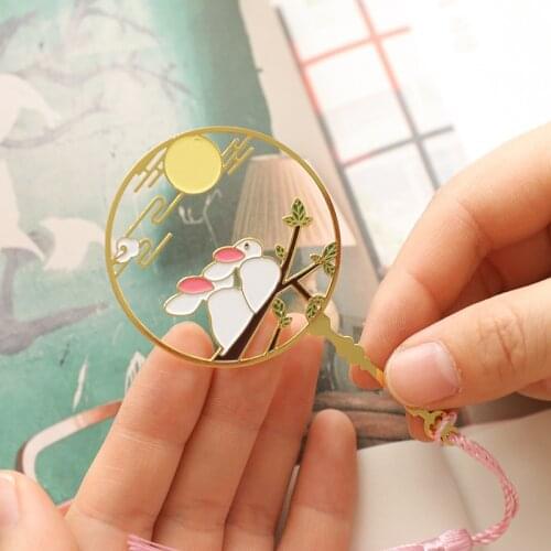 Forbidden City Bookmark Rabbit Decorations Culture Tassel Creative Metal Hollow Classical Chinese Style Stationery Art Gift
