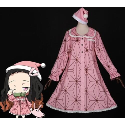 Anime Comic Demon Slayer Kimetsu no Yaiba Cosplay Costumes Kamado Nezuko Cosplay Costume Clothes Suits Dresses Nightgown Wears