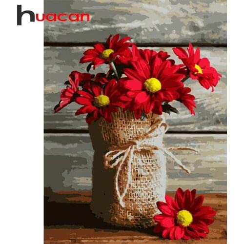 Huacan 5D DIY Diamond Embroidery Mosaic Kit Flower Full Square Diamond Painting Cross Stitch Daisy Home Decor Art
