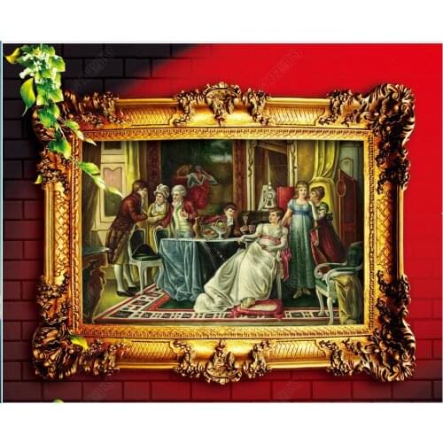 Wall paper 3 d custom mural on the wall European palace figure oil painting home decor photo Wallpaper for walls in rolls
