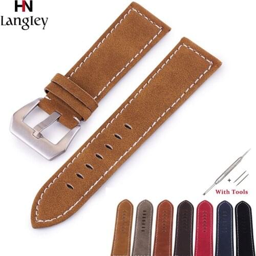 Genuine Leather Matte Cow leather Watch Band High Quality Wristwatch Straps Watches Accessories With Tools Wholesale