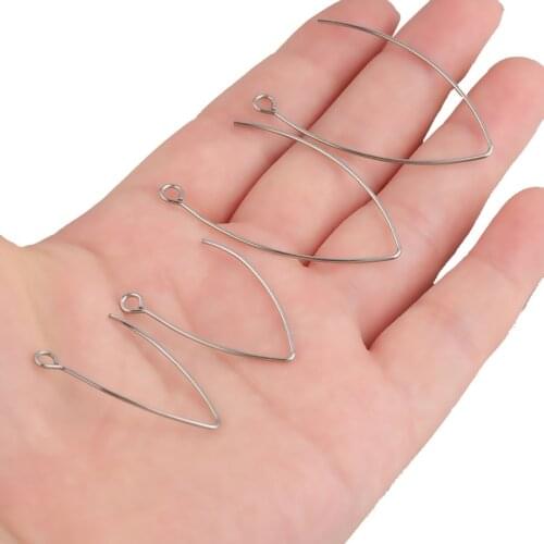 50pcs Stainless Steel Great Flat Ear Hook French Earring Hooks Wire Settings Base Settings for DIY Earrings Ear Jewelry Making