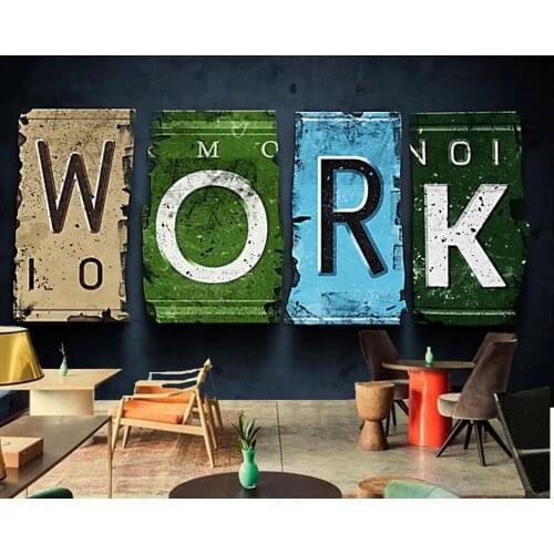 Papel de parede fashion stereo English alphabet bar restaurant 3d wallpaper mural,living room bedroom wall papers home decor