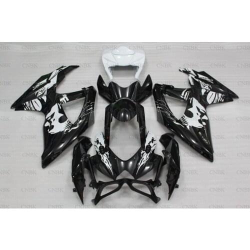 For Suzuki GSXR750 2008 - 2010 K8 Plastic Fairings GSX R 600 08 09 Black White girl Fairings GSX-R600 08 09 Fairing Kits
