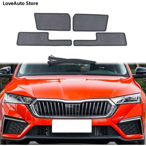 For Skoda Octavia Pro A8 2021 2022 Car Insect Screening Mesh Front Grille Insert Net Front Insect Screening Cover Accessories